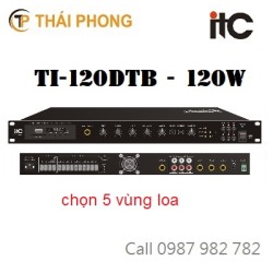 Bộ khuếch đại kèm trộn kỹ thuật số, tích hợp chọn 5 vùng loa TI-120DTB, công suất 120W