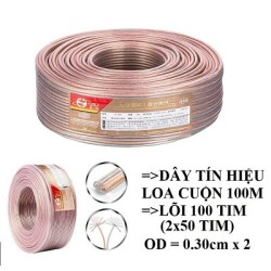 Dây loa nối tín hiệu cho loa đến amply 100 tim