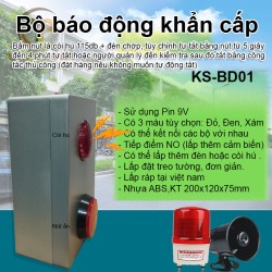 Bộ tổ hợp còi hú báo động khẩn cấp bằng nút nhấn, đèn cảnh báo KS-BD01