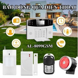 Tủ báo động qua điện thoại dùng SIM AL8099GSM (kết nối cảm biến báo động có dây và không dây)