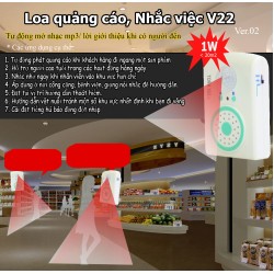 Loa quảng cáo, Nhắc việc V22, mở ghi âm, MP3 theo chuyển động