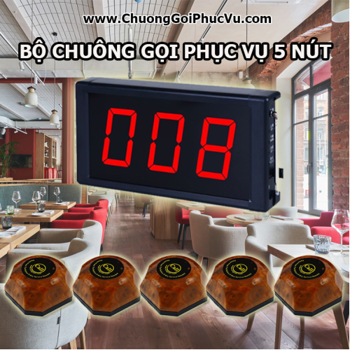 Bộ chuông gọi phục vụ + 5 nút gọi S1000A15