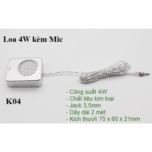 Loa và Micro đàm thoại K04, 4W vỏ kim loại, đại lý, phân phối,mua bán, lắp đặt giá rẻ Loa và Micro đàm thoại K04, 4W vỏ kim loại, đại lý, phân phối,mua bán, lắp đặt giá rẻ