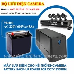 Bộ nguồn lưu điện cho camera AC-220V-1500VA, bao gồm bình acquy 45Ah