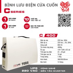 Bình lưu điện TORA C400 cho cửa cuốn tải Motor 400Kg