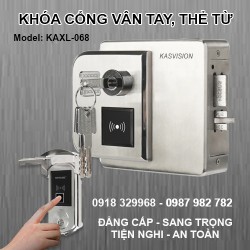 Khóa cửa cổng thẻ từ Vân tay 1 chiều cho cửa cổng sắt ngoài trời KAXL-068