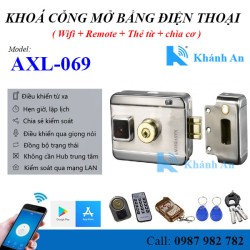 Khóa cổng điều khiển mở bằng Điện thoại, Thẻ từ AXL-069