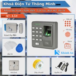 Bộ khóa Cổng X7 kiểm soát Vân tay mật mã thẻ từ ( khoá lẫy điện )