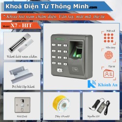 Bộ kiểm soát ra vào dùng vân tay, thẻ từ kobio x7 lắp cửa Gỗ