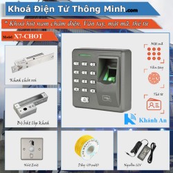 Bộ kiểm soát ra vào dùng vân tay, thẻ từ kobio x7 cửa kính