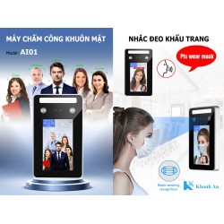 Máy chấm công khuôn mặt, thẻ từ AI01 (nhắc đeo khẩu trang)