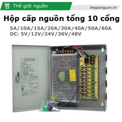 Hộp cấp nguồn tổng 10 cổng 12V 10A HN1210-10F, có cầu chì cho camera, đèn led, thiết bị điện tử viễn thông