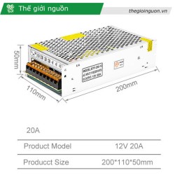 Nguồn tổng 12V - 20 Ampe 240W (có quạt)