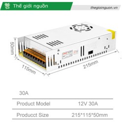 Nguồn tổng 12V - 30 Ampe 360W (có quạt)