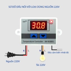 Bộ cảnh báo điều khiển theo nhiệt độ XH-W3001