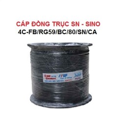 Cáp đồng trục SN SINO 4C-FB/RG59/BC/80/SN/CA kèm dây nguồn