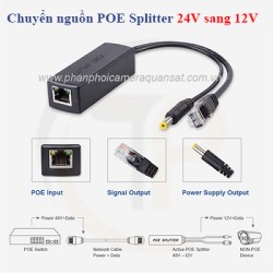 Đầu chuyển nguồn POE Splitter 24V sang 12V cho camera và thiết bị mạng