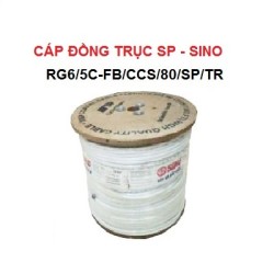 Cáp đồng trục SINO Trắng RG6/5C-FB/CCS/80/SP/TR 305m