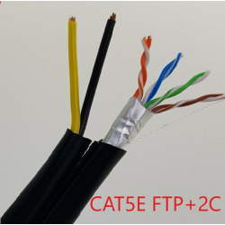 Cáp mạng Cat5e kèm dây nguồn CAT 5E FTP + 2C, thùng 305 mét